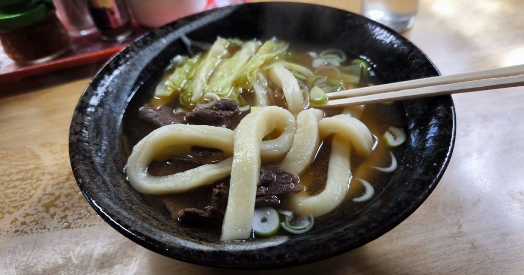 かなり太い麺